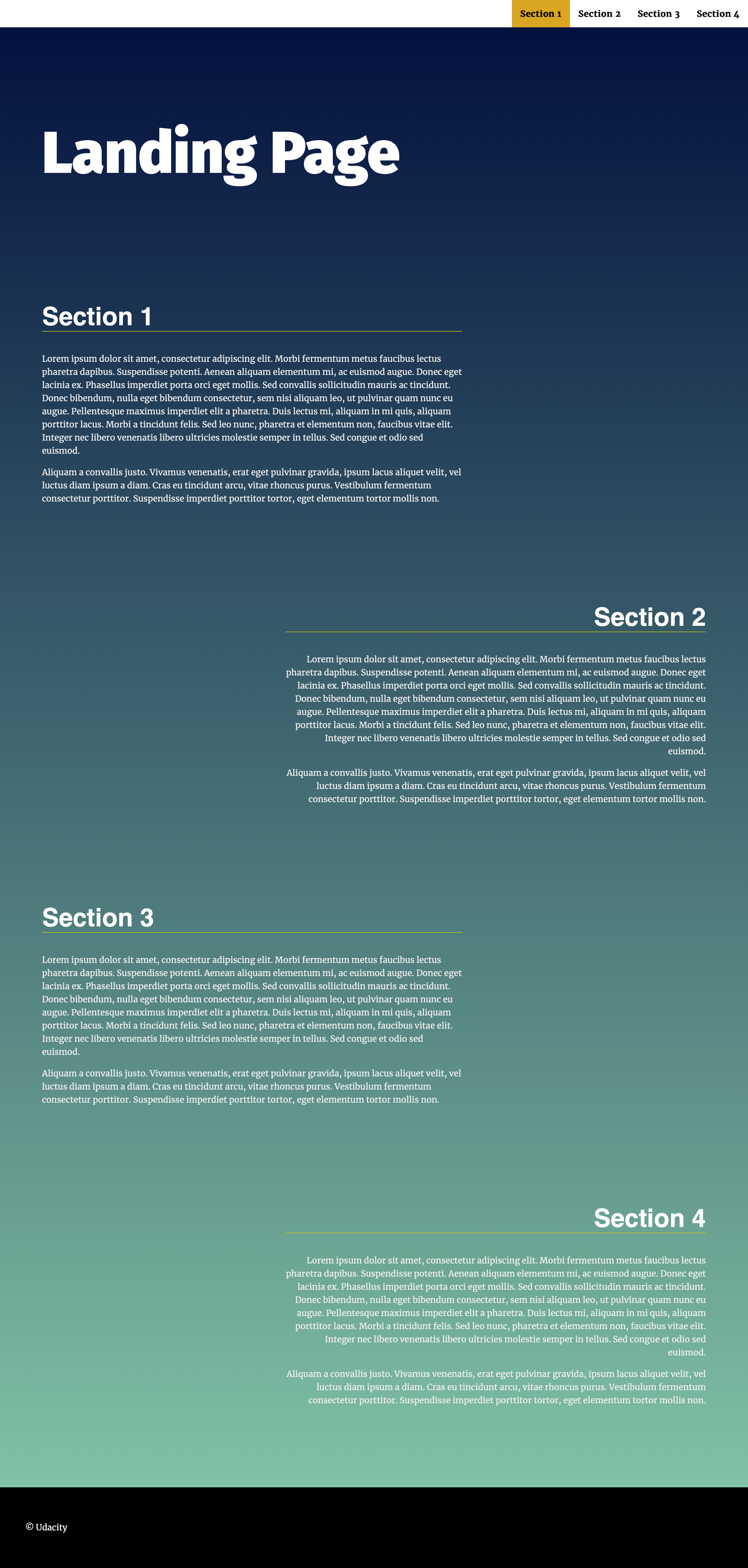 FEND Udacity Landing Page Project